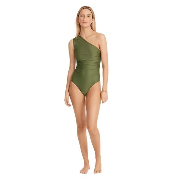 J.Crew Ruched one-shoulder one-piece Swimsuit Size 20 NWT - Picture 1 of 9